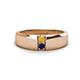 1 - Ethan 3.00 mm Round Citrine and Blue Sapphire 2 Stone Men Wedding Ring 