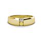1 - Ethan 0.27 ctw (3.00 mm) Round Natural Diamond and Yellow Sapphire 2 Stone Men Wedding Ring 