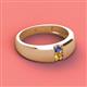 3 - Ethan 3.00 mm Round Iolite and Citrine 2 Stone Men Wedding Ring 