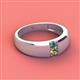 3 - Ethan 3.00 mm Round Lab Created Alexandrite and Peridot 2 Stone Men Wedding Ring 