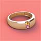 3 - Ethan 3.00 mm Round Citrine and Pink Sapphire 2 Stone Men Wedding Ring 