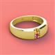 3 - Ethan 3.00 mm Round Citrine and Pink Tourmaline 2 Stone Men Wedding Ring 
