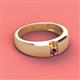 3 - Ethan 3.00 mm Round Citrine and Rhodolite Garnet 2 Stone Men Wedding Ring 