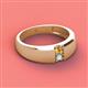 3 - Ethan 3.00 mm Round Citrine and Opal 2 Stone Men Wedding Ring 