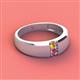 3 - Ethan 3.00 mm Round Citrine and Pink Tourmaline 2 Stone Men Wedding Ring 