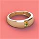 3 - Ethan 3.00 mm Round Citrine and Peridot 2 Stone Men Wedding Ring 