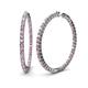 1 - Carisa 5.39 ctw (2.70 mm) Inside Outside Round Pink Tourmaline and Natural Diamond Eternity Hoop Earrings 