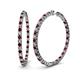 1 - Carisa 6.61 ctw (2.70 mm) Inside Outside Round Red Garnet and Natural Diamond Eternity Hoop Earrings 