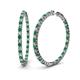 1 - Carisa 5.39 ctw (2.70 mm) Inside Outside Round Emerald and Natural Diamond Eternity Hoop Earrings 