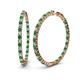 1 - Carisa 5.39 ctw (2.70 mm) Inside Outside Round Emerald and Natural Diamond Eternity Hoop Earrings 
