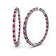 1 - Carisa 6.23 ctw (2.70 mm) Inside Outside Round Ruby and Natural Diamond Eternity Hoop Earrings 