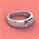 3 - Ethan Amethyst and Diamond 2 Stone Men Wedding Ring (7.80 mm) 