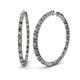 1 - Carisa 6.02 ctw (2.70 mm) Inside Outside Round Smoky Quartz and Natural Diamond Eternity Hoop Earrings 