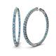 1 - Carisa 6.02 ctw (2.70 mm) Inside Outside Round London Blue Topaz and Natural Diamond Eternity Hoop Earrings 