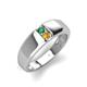 4 - Ethan 3.00 mm Round Lab Created Alexandrite and Citrine 2 Stone Men Wedding Ring 