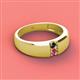 3 - Ethan 3.00 mm Round Black Diamond and Pink Tourmaline 2 Stone Men Wedding Ring 