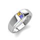4 - Ethan 3.00 mm Round Citrine and Tanzanite 2 Stone Men Wedding Ring 