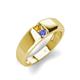 4 - Ethan 3.00 mm Round Citrine and Tanzanite 2 Stone Men Wedding Ring 