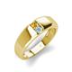 4 - Ethan 3.00 mm Round Citrine and Aquamarine 2 Stone Men Wedding Ring 
