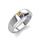 4 - Ethan 3.00 mm Round Citrine and Iolite 2 Stone Men Wedding Ring 