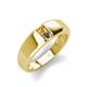 4 - Ethan 3.00 mm Round Citrine and Smoky Quartz 2 Stone Men Wedding Ring 