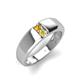 4 - Ethan 3.00 mm Round Citrine and Yellow Sapphire 2 Stone Men Wedding Ring 
