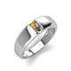 4 - Ethan 3.00 mm Round Citrine and Smoky Quartz 2 Stone Men Wedding Ring 