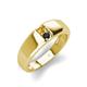 4 - Ethan 3.00 mm Round Citrine and Black Diamond 2 Stone Men Wedding Ring 
