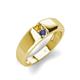 4 - Ethan 3.00 mm Round Citrine and Iolite 2 Stone Men Wedding Ring 