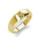 4 - Ethan 3.00 mm Round Citrine and Peridot 2 Stone Men Wedding Ring 
