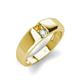 4 - Ethan 3.00 mm Round Citrine and Opal 2 Stone Men Wedding Ring 