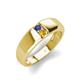 4 - Ethan 3.00 mm Round Iolite and Citrine 2 Stone Men Wedding Ring 