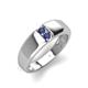 4 - Ethan 3.00 mm Round Iolite 2 Stone Men Wedding Ring 