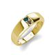 4 - Ethan 3.00 mm Round London Blue Topaz and Smoky Quartz 2 Stone Men Wedding Ring 