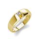 4 - Ethan 3.00 mm Round Forever Brilliant Moissanite and Citrine 2 Stone Men Wedding Ring 