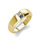 4 - Ethan 3.00 mm Round Forever Brilliant Moissanite and Iolite 2 Stone Men Wedding Ring 