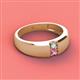 3 - Ethan 3.00 mm Round Opal and Pink Sapphire 2 Stone Men Wedding Ring 