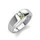 4 - Ethan 3.00 mm Round Opal and Peridot 2 Stone Men Wedding Ring 