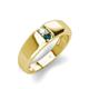 4 - Ethan 3.00 mm Round Opal and London Blue Topaz 2 Stone Men Wedding Ring 