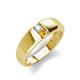 4 - Ethan 3.00 mm Round Opal and Citrine 2 Stone Men Wedding Ring 