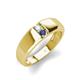 4 - Ethan 3.00 mm Round Opal and Iolite 2 Stone Men Wedding Ring 