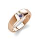 4 - Ethan 3.00 mm Round Opal and Iolite 2 Stone Men Wedding Ring 