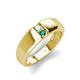 4 - Ethan 3.00 mm Round Opal and Lab Created Alexandrite 2 Stone Men Wedding Ring 