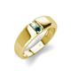 4 - Ethan 3.00 mm Round Opal and Blue Diamond 2 Stone Men Wedding Ring 