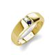 4 - Ethan 3.00 mm Round Opal and Blue Sapphire 2 Stone Men Wedding Ring 