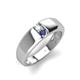 4 - Ethan 3.00 mm Round Opal and Iolite 2 Stone Men Wedding Ring 
