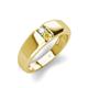 4 - Ethan 3.00 mm Round Opal and Yellow Sapphire 2 Stone Men Wedding Ring 