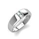 4 - Ethan 3.00 mm Round Opal 2 Stone Men Wedding Ring 