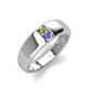 4 - Ethan 3.00 mm Round Peridot and Tanzanite 2 Stone Men Wedding Ring 