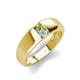 4 - Ethan 3.00 mm Round Peridot and Aquamarine 2 Stone Men Wedding Ring 